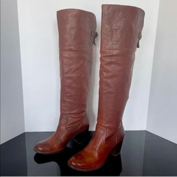 Frye Lucinda Slouch Tall Boots Whiskey size 7.5 - Picture 1 of 13